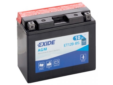 Exide ET12BBS 12v 10Ah AGM Motorcycle Battery (YT12B4) Exide ET12BBS 12v 10Ah AGM Motorcycle Battery (YT12B4)