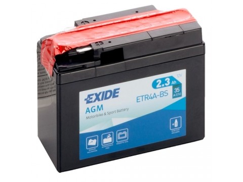 Exide ETR4A-BS 12v 2.3Ah AGM Motorcycle Battery (YTR4ABS) Exide ETR4A-BS 12v 2.3Ah AGM Motorcycle Battery (YTR4ABS)