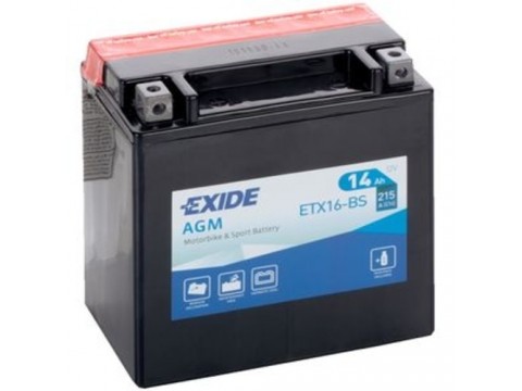 Exide ETX16-BS 12 14Ah AGM Motorcycle Battery (YTX16BS) Exide ETX16-BS 12 14Ah AGM Motorcycle Battery (YTX16BS)