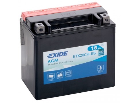 Exide ETX20CH-BS 12v 18Ah AGM Motorcycle Battery (YTX20CHBS) Exide ETX20CH-BS 12v 18Ah AGM Motorcycle Battery (YTX20CHBS)