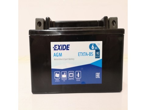 Exide ETX7A-BS 12v 6Ah AGM Motorcycle Battery (YTX7ABS) (ETX7A-BS) Exide ETX7A-BS 12v 6Ah AGM Motorcycle Battery (YTX7ABS) (ETX7A-BS)