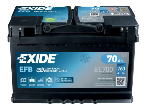 EXIDE EL700 STOP START 096EFB 12V 70AH CAR BATTERY