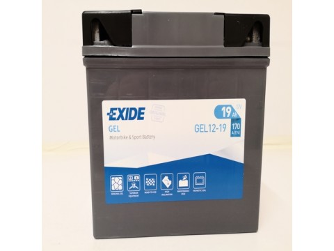 Exide Gel 12-19 12v 19Ah Motorcycle Gel Battery (YT19BL-BS) (12-19) Exide Gel 12-19 12v 19Ah Motorcycle Gel Battery (YT19BL-BS) (12-19)