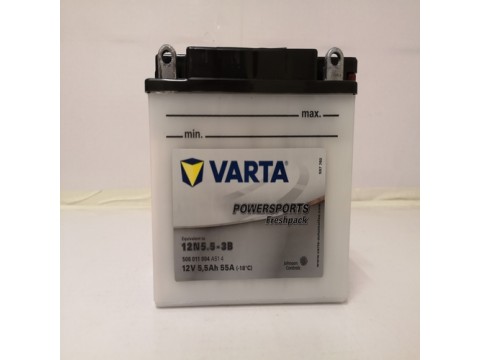 Varta 12N5.5-3B Funstart Wet Motorcycle Battery (506 011 004) (12N5.53B) 12V 6Ah Varta 12N5.5-3B Funstart Wet Motorcycle Battery (506 011 004) (12N5.53B) 12V 6Ah