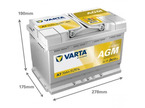 VARTA A7 START STOP E39 096AGM 570901076 CAR BATTERY VARTA A7 START STOP E39 096AGM 570901076 CAR BATTERY