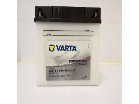 Varta Y60-N24L-A Funstart Wet Motorcycle Battery (525 012 022) (Y60N24LA) (52515)12V 25Ah Varta Y60-N24L-A Funstart Wet Motorcycle Battery (525 012 022) (Y60N24LA) (52515)12V 25Ah