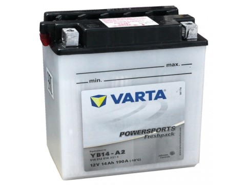 Varta YB14A-A2 Funstart Wet Motorcycle Battery (514 014 014) (YB14AA2) 12V 14Ah Varta YB14A-A2 Funstart Wet Motorcycle Battery (514 014 014) (YB14AA2) 12V 14Ah