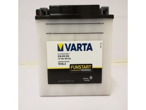 Varta YB18L-A Funstart Wet Motorcycle Battery (518 015 018) (YB18LA) 12V 18Ah Varta YB18L-A Funstart Wet Motorcycle Battery (518 015 018) (YB18LA) 12V 18Ah