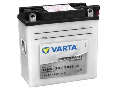 Varta YB5L-B Funstart Wet Motorcycle Battery (505 012 003) (YB5LB) (12N5-3B) 12V 5Ah Varta YB5L-B Funstart Wet Motorcycle Battery (505 012 003) (YB5LB) (12N5-3B) 12V 5Ah