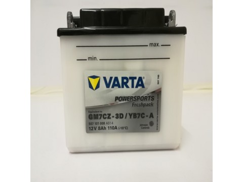 Varta YB7CA Funstart Wet Motorcycle Battery 507101008 YB7C-A 12V 7Ah Varta YB7CA Funstart Wet Motorcycle Battery 507101008 YB7C-A 12V 7Ah
