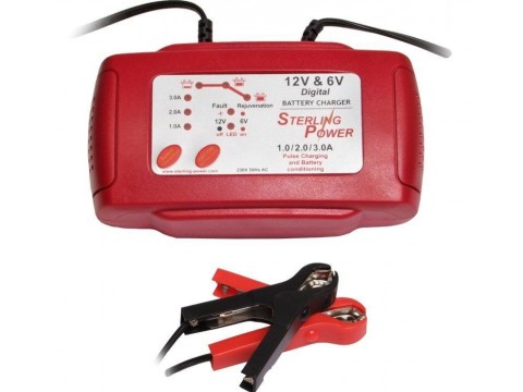 Sterling 6V & 12V 3A Portable Battery Charger British (B123) 