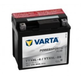 Varta YTX5L-BS Funstart AGM Motorcycle Battery (504 012 003) (YTX5LBS) 12V 4Ah