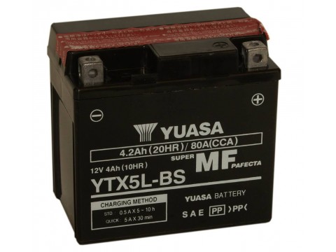 Yuasa YTX5LBS 12V 4.2Ah AGM Motorcycle Battery