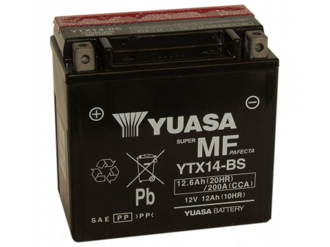 Yuasa YTX14BS 12V 12.6Ah Motorcycle AGM Battery YTX14-BS Yuasa YTX14BS 12V 12.6Ah Motorcycle AGM Battery YTX14-BS