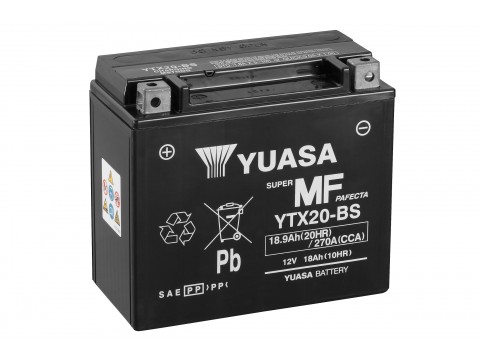 Yuasa YTX20BS 12V 18.9Ah AGM Motorcycle Battery Yuasa YTX20BS 12V 18.9Ah AGM Motorcycle Battery